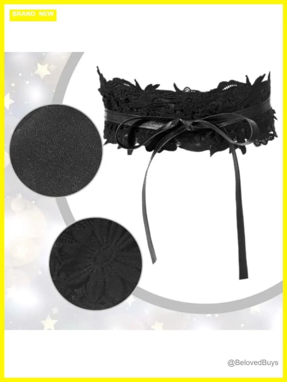 Wide Lace Waist Corset Belt with Bowknot Wrap Obi Belt for Dresses